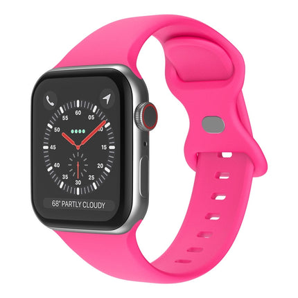 Butterfly Buckle Silicone Watchband, Size: S For Apple Watch Series, 7 41mm / 6&SE&5&4 40mm / 3&2&1 38mm - DealBuddy