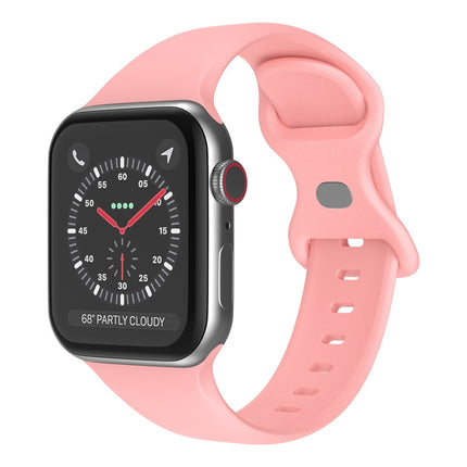 Butterfly Buckle Silicone Watchband, Size: S For Apple Watch Series, 7 41mm / 6&SE&5&4 40mm / 3&2&1 38mm - DealBuddy
