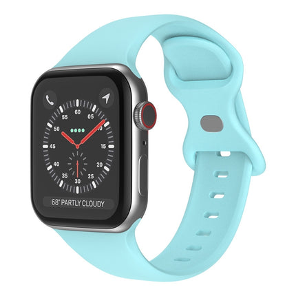 Butterfly Buckle Silicone Watchband, Size: S For Apple Watch Series, 7 41mm / 6&SE&5&4 40mm / 3&2&1 38mm - DealBuddy