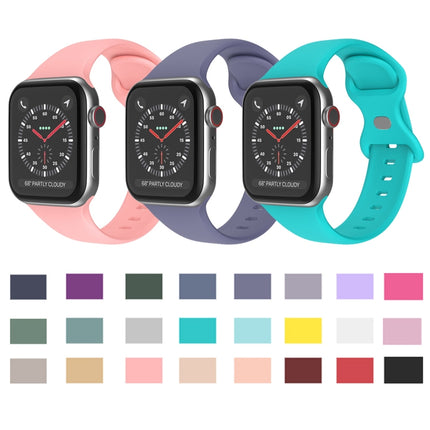 Butterfly Buckle Silicone Watchband, Size: S For Apple Watch Series, 7 41mm / 6&SE&5&4 40mm / 3&2&1 38mm - DealBuddy