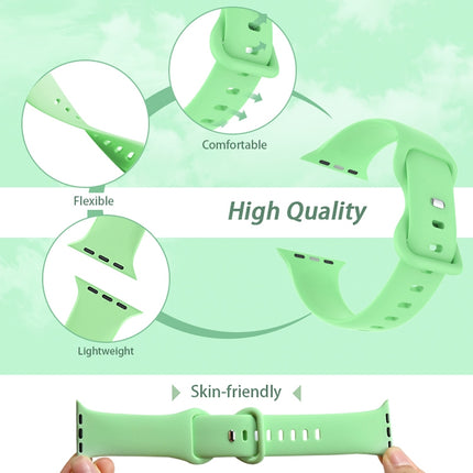 Butterfly Buckle Silicone Watchband, Size: S For Apple Watch Series, 7 41mm / 6&SE&5&4 40mm / 3&2&1 38mm - DealBuddy