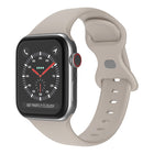 Butterfly Buckle Silicone Watchband, Size: S For Apple Watch Series