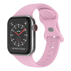 Butterfly Buckle Silicone Watchband, Size: S For Apple Watch Series