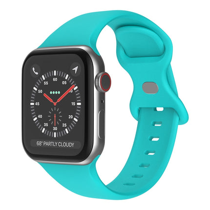 Butterfly Buckle Silicone Watchband, Size: S For Apple Watch Series