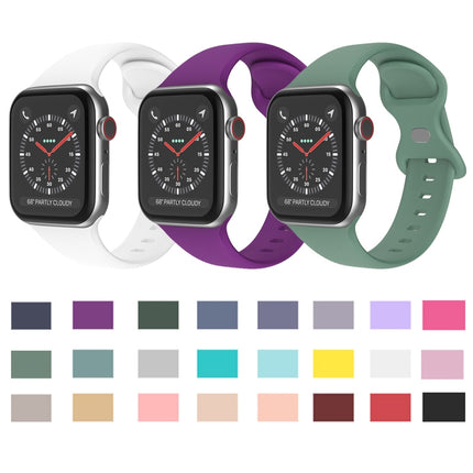 Butterfly Buckle Silicone Watchband, Size: S For Apple Watch Series