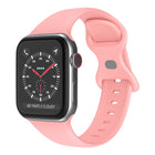 Butterfly Buckle Silicone Watchband, Size: L For Apple Watch Series, 7 41mm / 6&SE&5&4 40mm / 3&2&1 38mm - DealBuddy