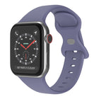 Butterfly Buckle Silicone Watchband, Size: L For Apple Watch Series, 7 41mm / 6&SE&5&4 40mm / 3&2&1 38mm - DealBuddy