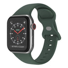 Butterfly Buckle Silicone Watchband, Size: L For Apple Watch Series, 7 41mm / 6&SE&5&4 40mm / 3&2&1 38mm - DealBuddy