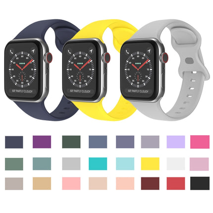 Butterfly Buckle Silicone Watchband, Size: L For Apple Watch Series, 7 41mm / 6&SE&5&4 40mm / 3&2&1 38mm - DealBuddy