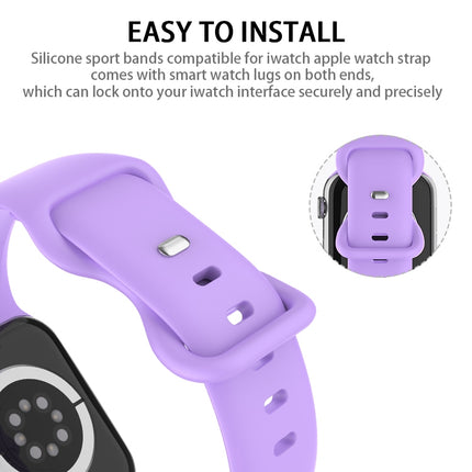 Butterfly Buckle Silicone Watchband, Size: L For Apple Watch Series, 7 41mm / 6&SE&5&4 40mm / 3&2&1 38mm - DealBuddy