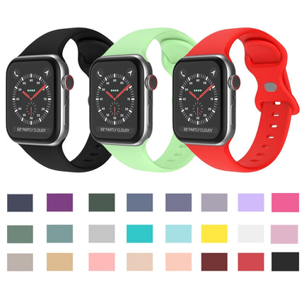 Butterfly Buckle Silicone Watchband, Size: L For Apple Watch Series