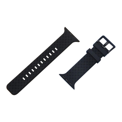 Braided Texture Silicone Watchband For Apple Watch Series, 7 41mm / 6&SE&5&4 40mm / 3&2&1 38mm, 7 45mm / 6&SE&5&4 44mm / 3&2&1 42mm - DealBuddy