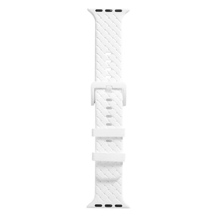 Braided Texture Silicone Watchband For Apple Watch Series, 7 41mm / 6&SE&5&4 40mm / 3&2&1 38mm, 7 45mm / 6&SE&5&4 44mm / 3&2&1 42mm - DealBuddy