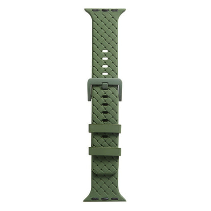 Braided Texture Silicone Watchband For Apple Watch Series, 7 41mm / 6&SE&5&4 40mm / 3&2&1 38mm, 7 45mm / 6&SE&5&4 44mm / 3&2&1 42mm - DealBuddy