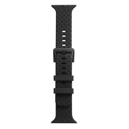 Braided Texture Silicone Watchband For Apple Watch Series, 7 41mm / 6&SE&5&4 40mm / 3&2&1 38mm, 7 45mm / 6&SE&5&4 44mm / 3&2&1 42mm - DealBuddy