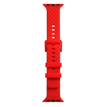 Braided Texture Silicone Watchband For Apple Watch Series, 7 41mm / 6&SE&5&4 40mm / 3&2&1 38mm, 7 45mm / 6&SE&5&4 44mm / 3&2&1 42mm - DealBuddy