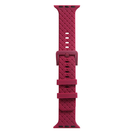 Braided Texture Silicone Watchband For Apple Watch Series, 7 41mm / 6&SE&5&4 40mm / 3&2&1 38mm, 7 45mm / 6&SE&5&4 44mm / 3&2&1 42mm - DealBuddy