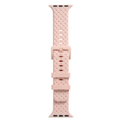 Braided Texture Silicone Watchband For Apple Watch Series, 7 41mm / 6&SE&5&4 40mm / 3&2&1 38mm, 7 45mm / 6&SE&5&4 44mm / 3&2&1 42mm - DealBuddy