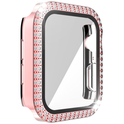 Double-Row Diamond PC+Tempered Glass Watch Case For Apple Watch Series, 3&2&1 38mm, 3&2&1 42mm