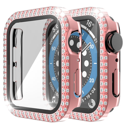 Double-Row Diamond PC+Tempered Glass Watch Case For Apple Watch Series, 3&2&1 38mm, 3&2&1 42mm