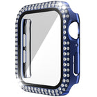 Double-Row Diamond PC+Tempered Glass Watch Case For Apple Watch Series