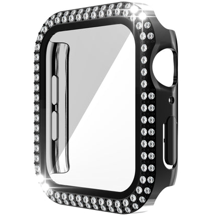 Double-Row Diamond PC+Tempered Glass Watch Case For Apple Watch Series, 3&2&1 38mm, 3&2&1 42mm - DealBuddy