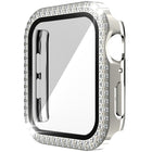Double-Row Diamond PC+Tempered Glass Watch Case For Apple Watch Series