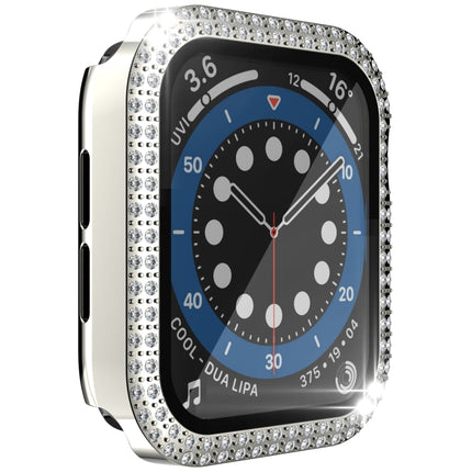Double-Row Diamond PC+Tempered Glass Watch Case For Apple Watch Series, 3&2&1 38mm, 3&2&1 42mm