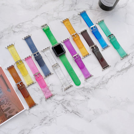 Jelly Transparent Watchband For Apple Watch Series, 7 41mm / 6&SE&5&4 40mm / 3&2&1 38mm, 7 45mm / 6&SE&5&4 44mm / 3&2&1 42mm - DealBuddy