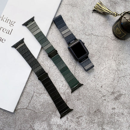 DD29 Carbon Fiber Texture Watchband For Apple Watch Series, 7 41mm / 6&SE&5&4 40mm / 3&2&1 38mm, 7 45mm / 6&SE&5&4 44mm / 3&2&1 42mm - DealBuddy