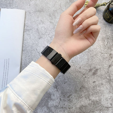 DD29 Carbon Fiber Texture Watchband For Apple Watch Series, 7 41mm / 6&SE&5&4 40mm / 3&2&1 38mm, 7 45mm / 6&SE&5&4 44mm / 3&2&1 42mm - DealBuddy