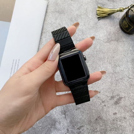 DD29 Carbon Fiber Texture Watchband For Apple Watch Series, 7 41mm / 6&SE&5&4 40mm / 3&2&1 38mm, 7 45mm / 6&SE&5&4 44mm / 3&2&1 42mm - DealBuddy