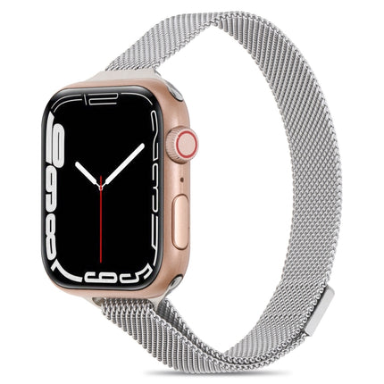 Milanese Small Waist Watchband For Apple Watch Series, 7 41mm / 6&SE&5&4 40mm / 3&2&1 38mm, 7 45mm / 6&SE&5&4 44mm / 3&2&1 42mm - DealBuddy