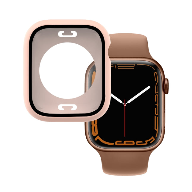PC + Tempered Glass Film Waterproof Watch Case with Lower Cover For Apple Watch Series 9 / 8 / 7 45mm