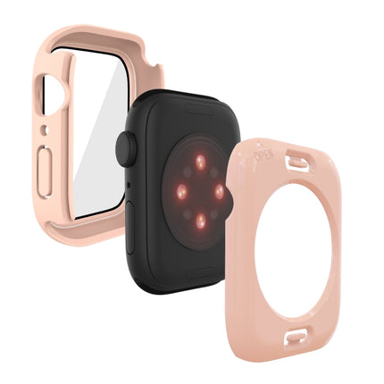 PC + Tempered Glass Film Waterproof Watch Case with Lower Cover For Apple Watch Series 9 / 8 / 7 45mm