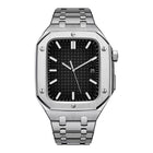 Integrated Oak Metal Watchband + Watch Case For Apple Watch Series 9 / 8 / 7 45mm