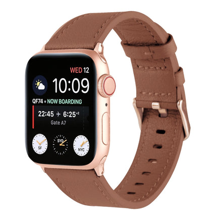 Small Waist Genuine Leather Watchband For Apple Watch Series, 7 41mm / 6&SE&5&4 40mm / 3&2&1 38mm, 7 45mm / 6&SE&5&4 44mm / 3&2&1 42mm - DealBuddy
