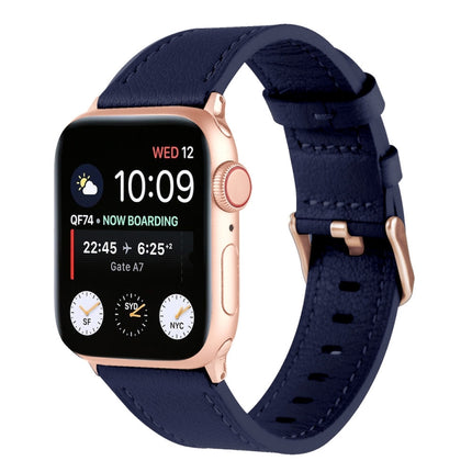 Small Waist Genuine Leather Watchband For Apple Watch Series, 7 41mm / 6&SE&5&4 40mm / 3&2&1 38mm, 7 45mm / 6&SE&5&4 44mm / 3&2&1 42mm - DealBuddy