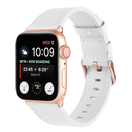 Small Waist Genuine Leather Watchband For Apple Watch Series, 7 41mm / 6&SE&5&4 40mm / 3&2&1 38mm, 7 45mm / 6&SE&5&4 44mm / 3&2&1 42mm - DealBuddy