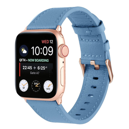 Small Waist Genuine Leather Watchband For Apple Watch Series, 7 41mm / 6&SE&5&4 40mm / 3&2&1 38mm, 7 45mm / 6&SE&5&4 44mm / 3&2&1 42mm - DealBuddy