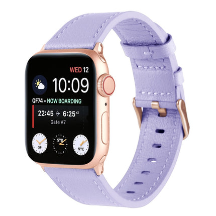 Small Waist Genuine Leather Watchband For Apple Watch Series, 7 41mm / 6&SE&5&4 40mm / 3&2&1 38mm, 7 45mm / 6&SE&5&4 44mm / 3&2&1 42mm - DealBuddy