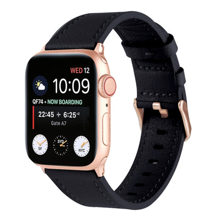Small Waist Genuine Leather Watchband For Apple Watch Series, 7 41mm / 6&SE&5&4 40mm / 3&2&1 38mm, 7 45mm / 6&SE&5&4 44mm / 3&2&1 42mm - DealBuddy