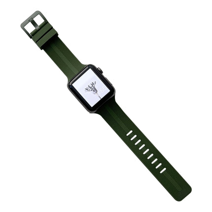 Thread Silicone Watchband For Apple Watch Series, 7 41mm / 6&SE&5&4 40mm / 3&2&1 38mm, 7 45mm / 6&SE&5&4 44mm / 3&2&1 42mm - DealBuddy