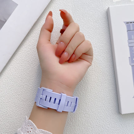 Thread Silicone Watchband For Apple Watch Series, 7 41mm / 6&SE&5&4 40mm / 3&2&1 38mm, 7 45mm / 6&SE&5&4 44mm / 3&2&1 42mm - DealBuddy