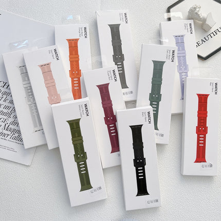 Thread Silicone Watchband For Apple Watch Series, 7 41mm / 6&SE&5&4 40mm / 3&2&1 38mm, 7 45mm / 6&SE&5&4 44mm / 3&2&1 42mm - DealBuddy