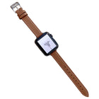 Plain Leather Watchband For Apple Watch Series, 7 41mm / 6&SE&5&4 40mm / 3&2&1 38mm, 7 45mm / 6&SE&5&4 44mm / 3&2&1 42mm - DealBuddy