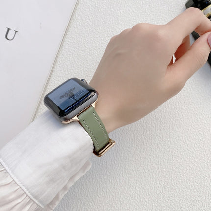 Plain Leather Watchband For Apple Watch Series, 7 41mm / 6&SE&5&4 40mm / 3&2&1 38mm, 7 45mm / 6&SE&5&4 44mm / 3&2&1 42mm - DealBuddy