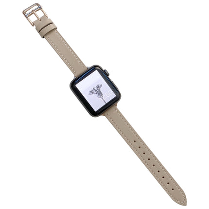 Plain Leather Watchband For Apple Watch Series, 7 41mm / 6&SE&5&4 40mm / 3&2&1 38mm, 7 45mm / 6&SE&5&4 44mm / 3&2&1 42mm - DealBuddy