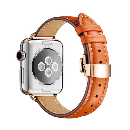 Slimming Butterfly Buckle Watchband For Apple Watch Series, 7 41mm / 6&SE&5&4 40mm / 3&2&1 38mm - DealBuddy