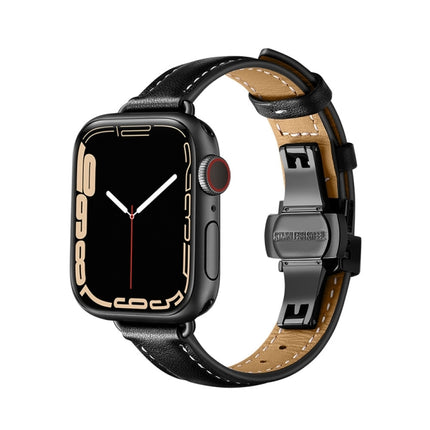 Slimming Butterfly Buckle Watchband For Apple Watch Series, 7 41mm / 6&SE&5&4 40mm / 3&2&1 38mm - DealBuddy